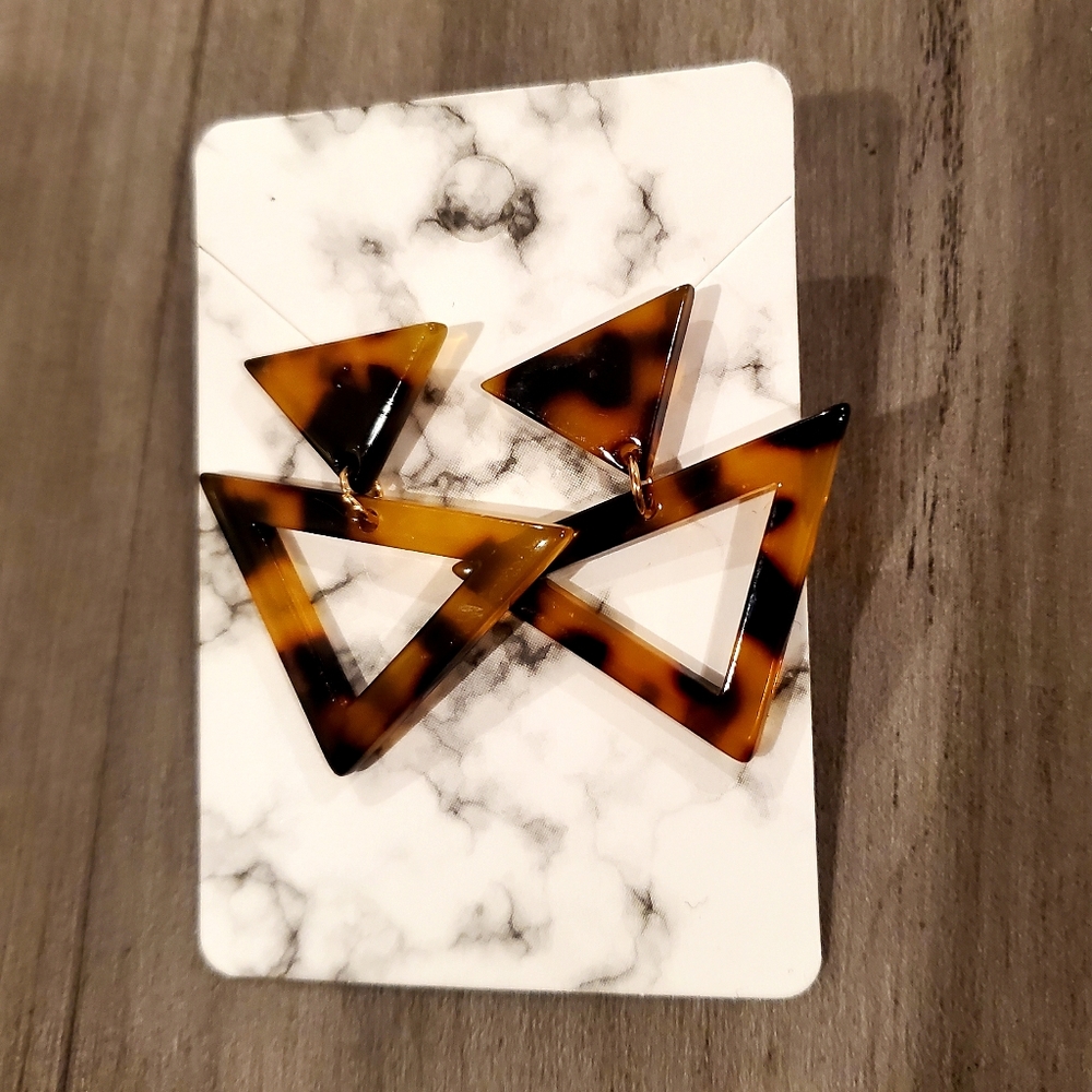 Fashion Leopard Print Triangular Earrings